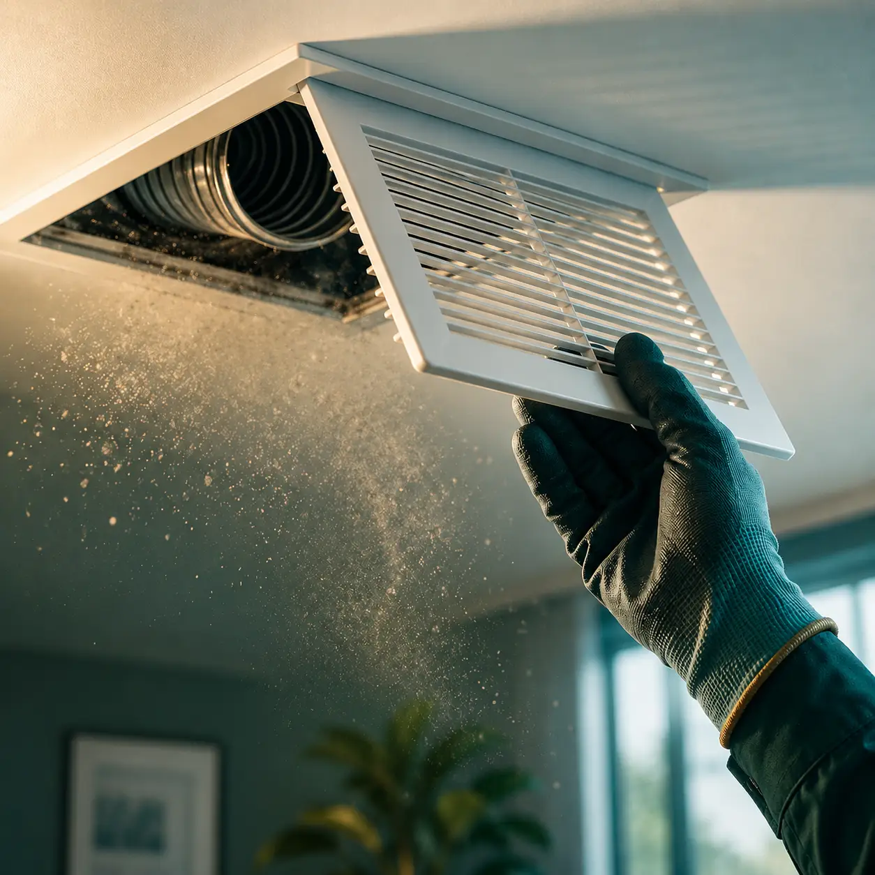 Air Vent Cleaning Desoto TX technician cleaning a residential HVAC vent