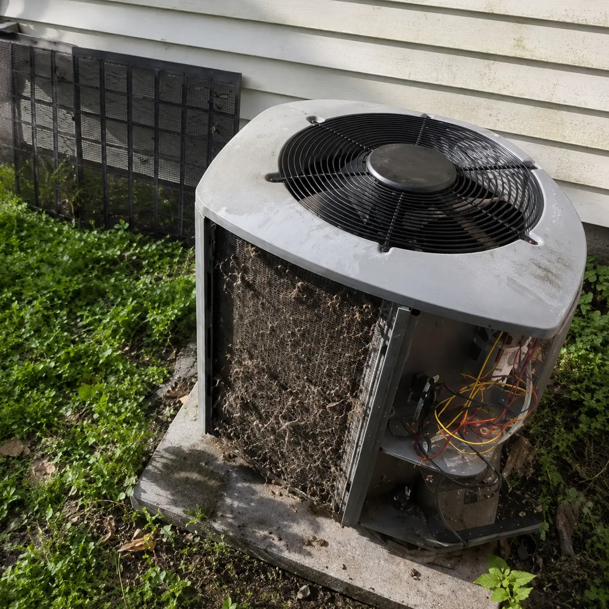 Inspection of contaminated air duct before restoration