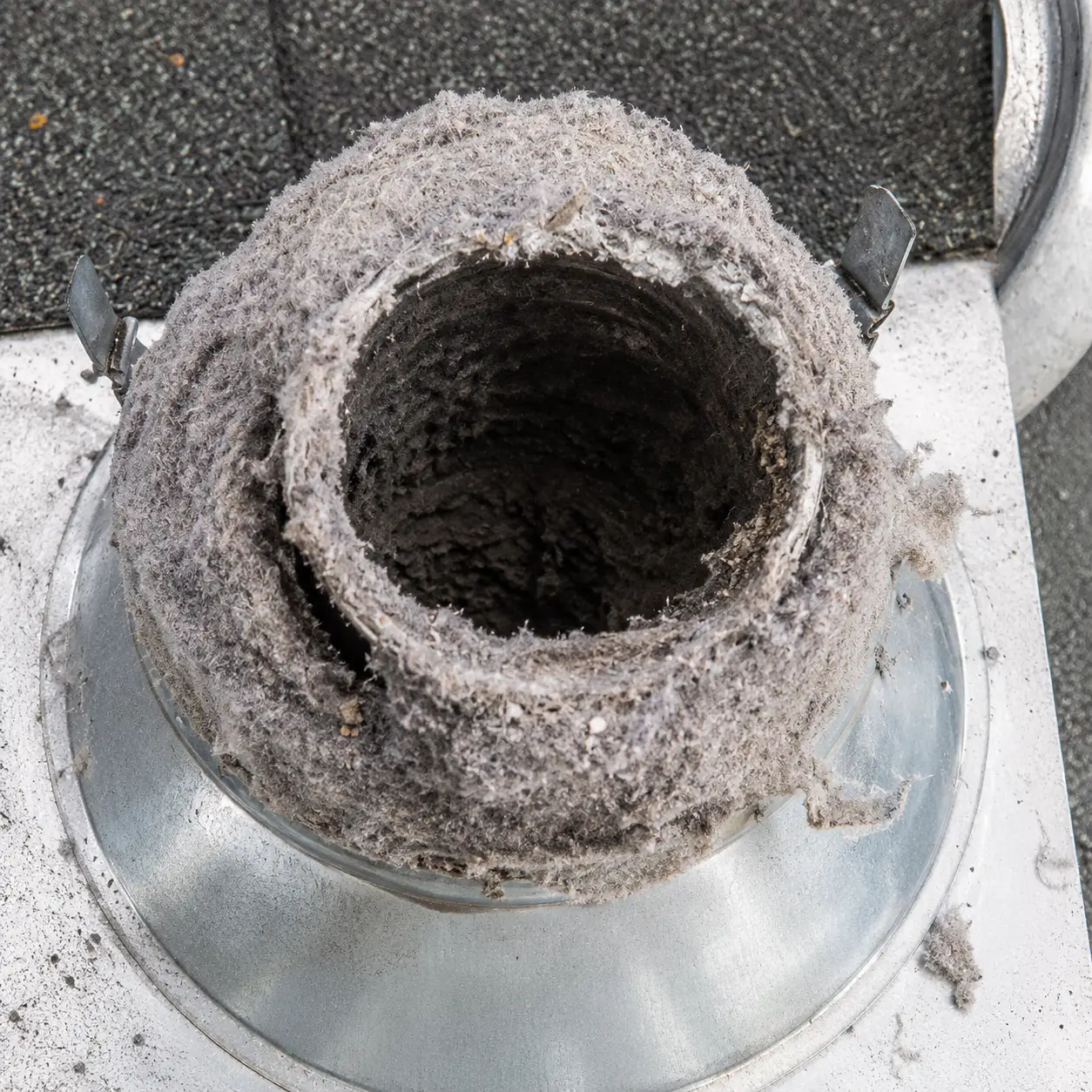 Inspection of contaminated air duct before restoration